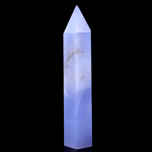 160mm Blue Chalcedony Hand Carved Crystal Point Crystallumi