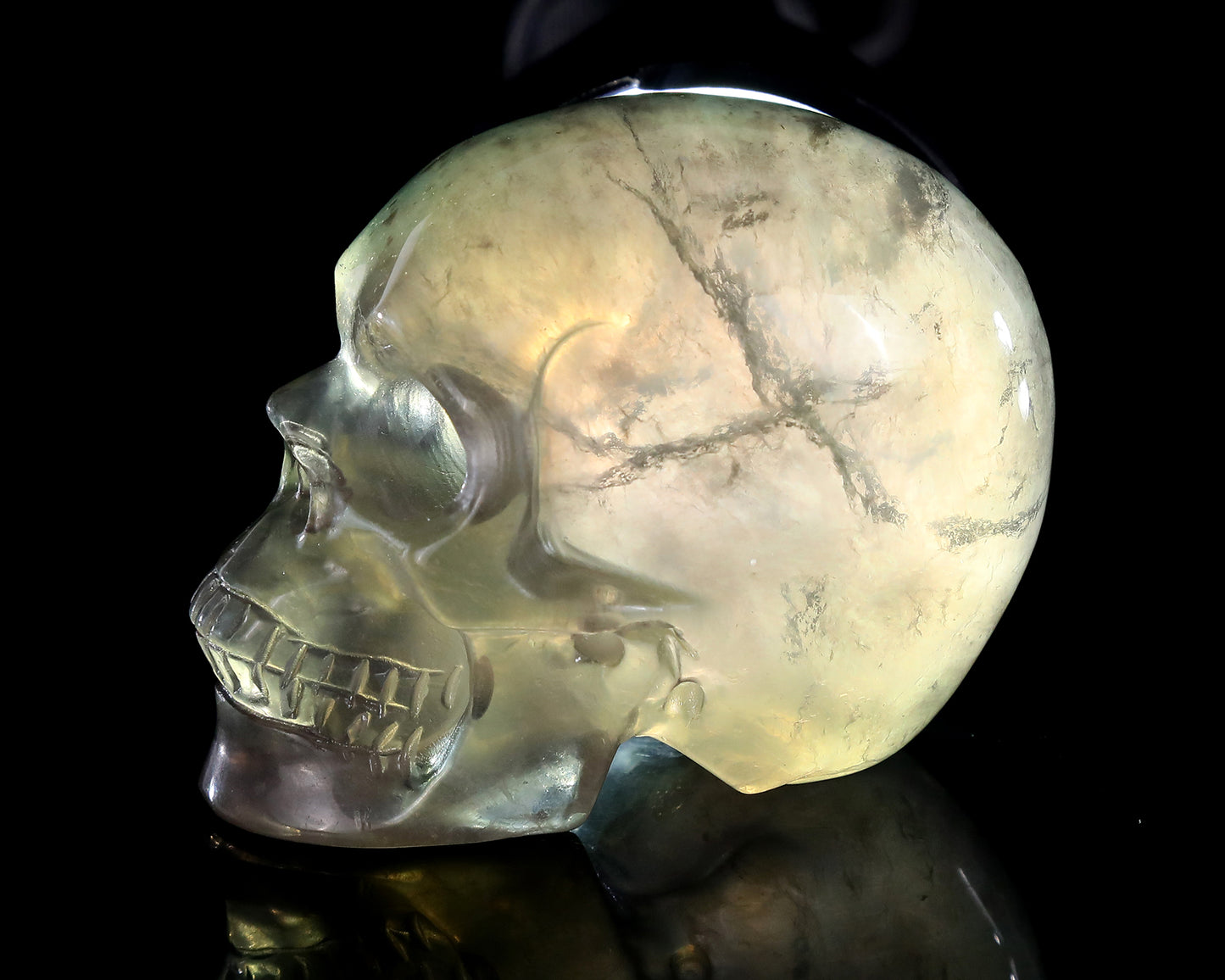 3.0" Fluorite Hand Carved Crystal Skull Sculpture