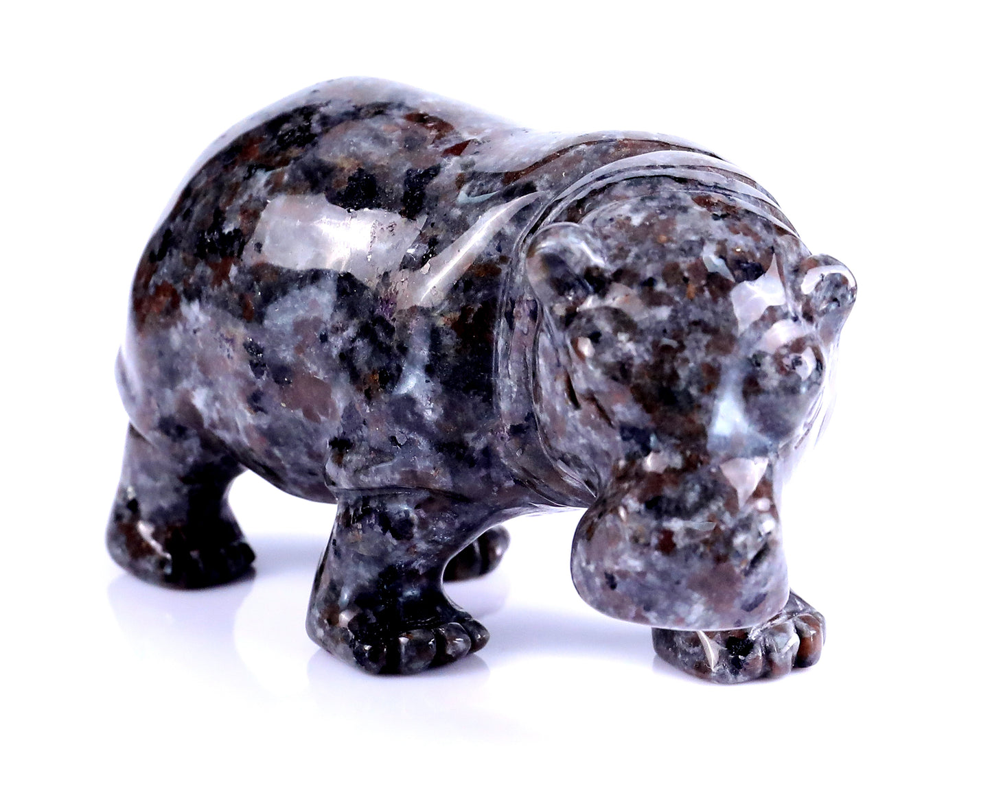 3.9" Yooperlite Hand Carved Crystal Hippo Sculpture