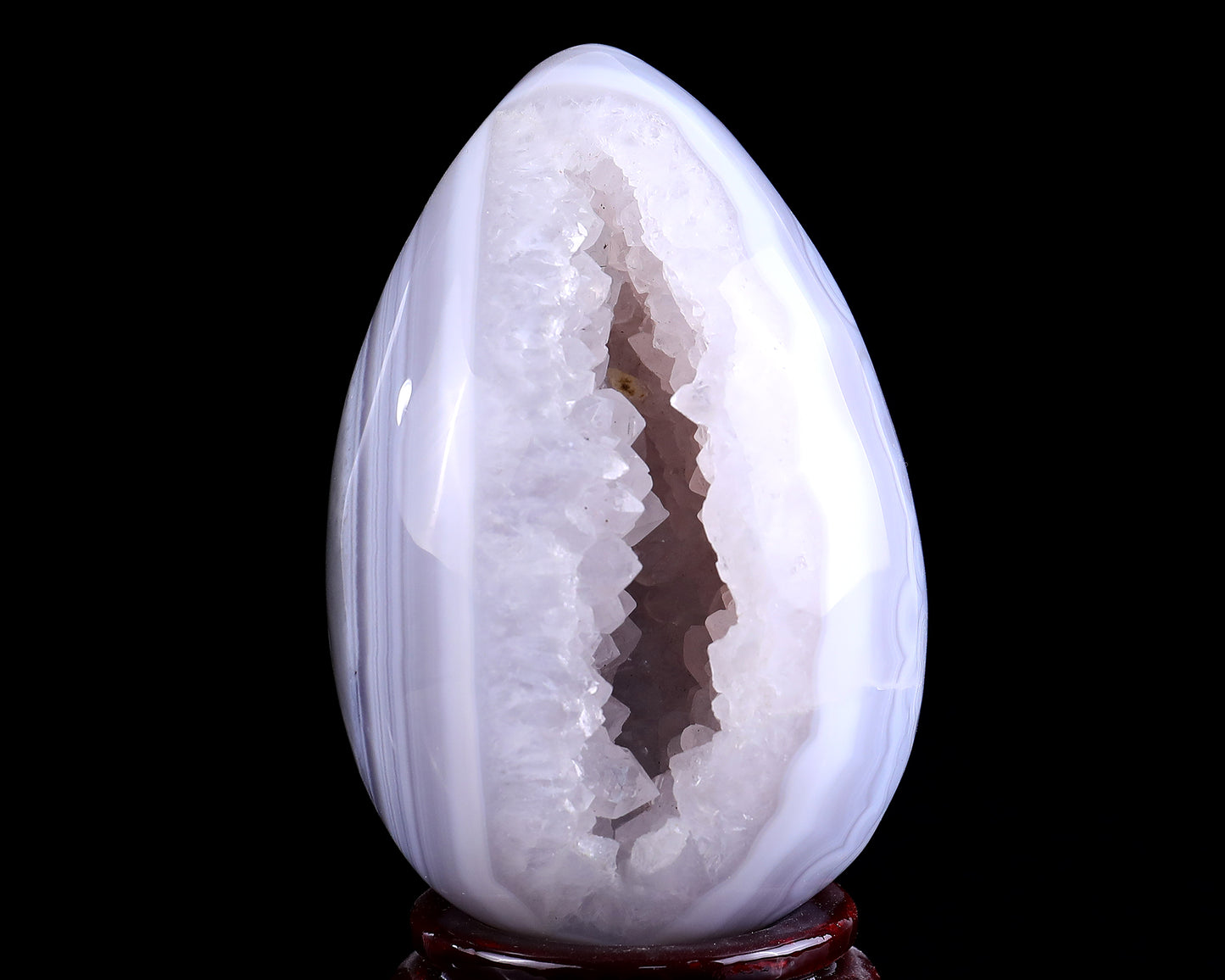 120mm Geode Agate Hand Carved Crystal Egg