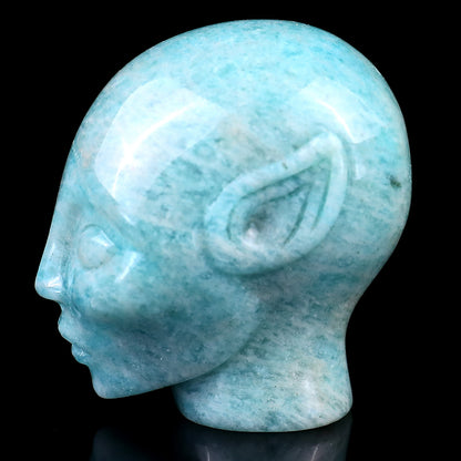 2.0" Amazonite Hand Carved Crystal Elf Alien Sculpture Crystallumi