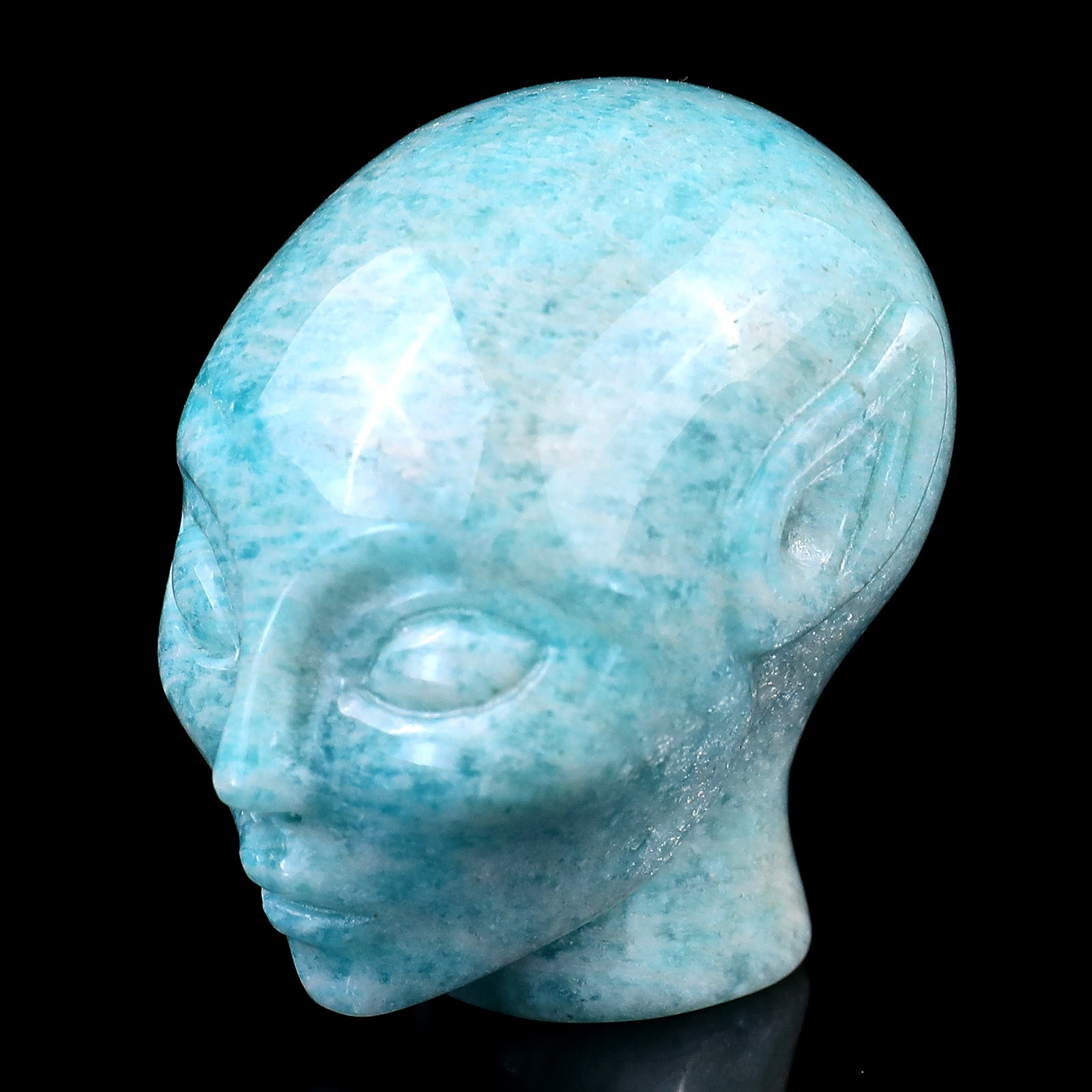 2.0" Amazonite Hand Carved Crystal Elf Alien Sculpture Crystallumi