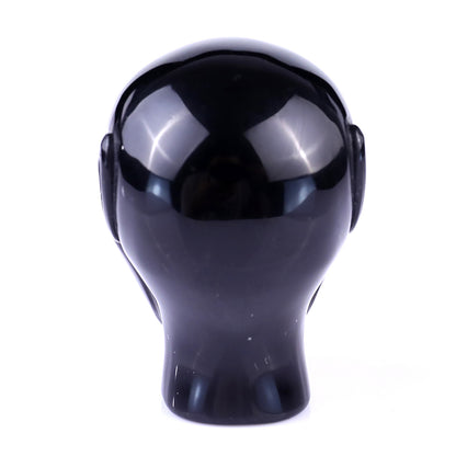 2.0" Black Obsidian Hand Carved Crystal Elf Alien Sculpture Crystallumi