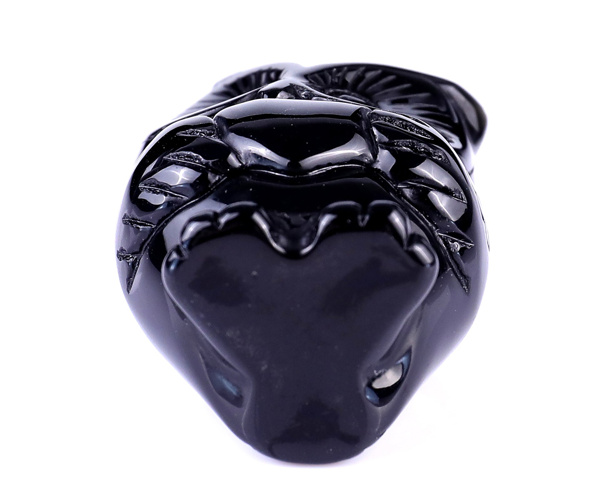 2.0" Black Obsidian Hand Carved Crystal Owl Sculpture Crystallumi