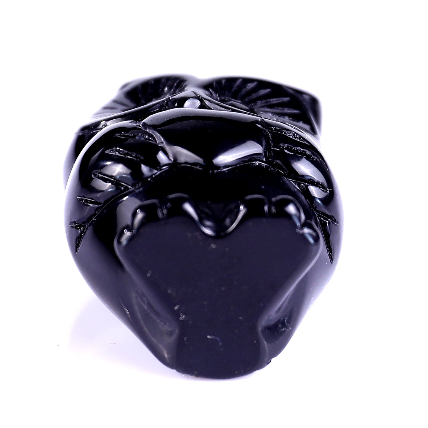 2.0" Black Obsidian Hand Carved Crystal Owl Sculpture Crystallumi