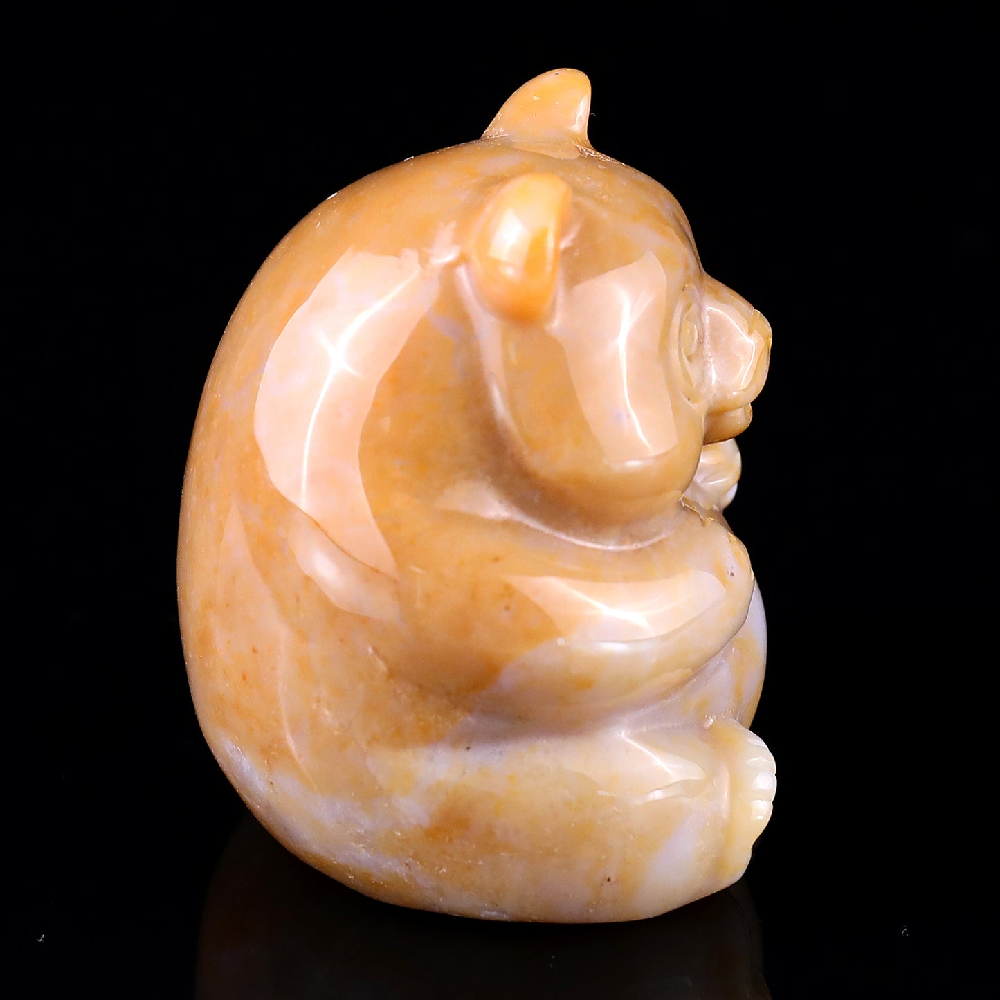 2.0" Chalcedony Hand Carved Crystal Panda Sculpture Crystallumi