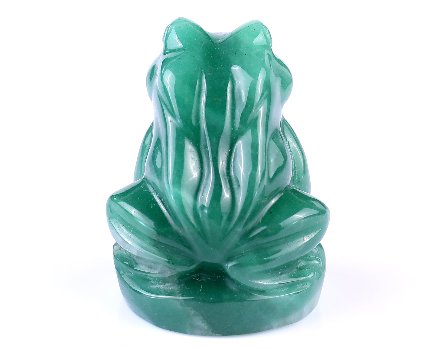 2.0" Green Aventurine Hand Carved Crystal Frog Sculpture Crystallumi