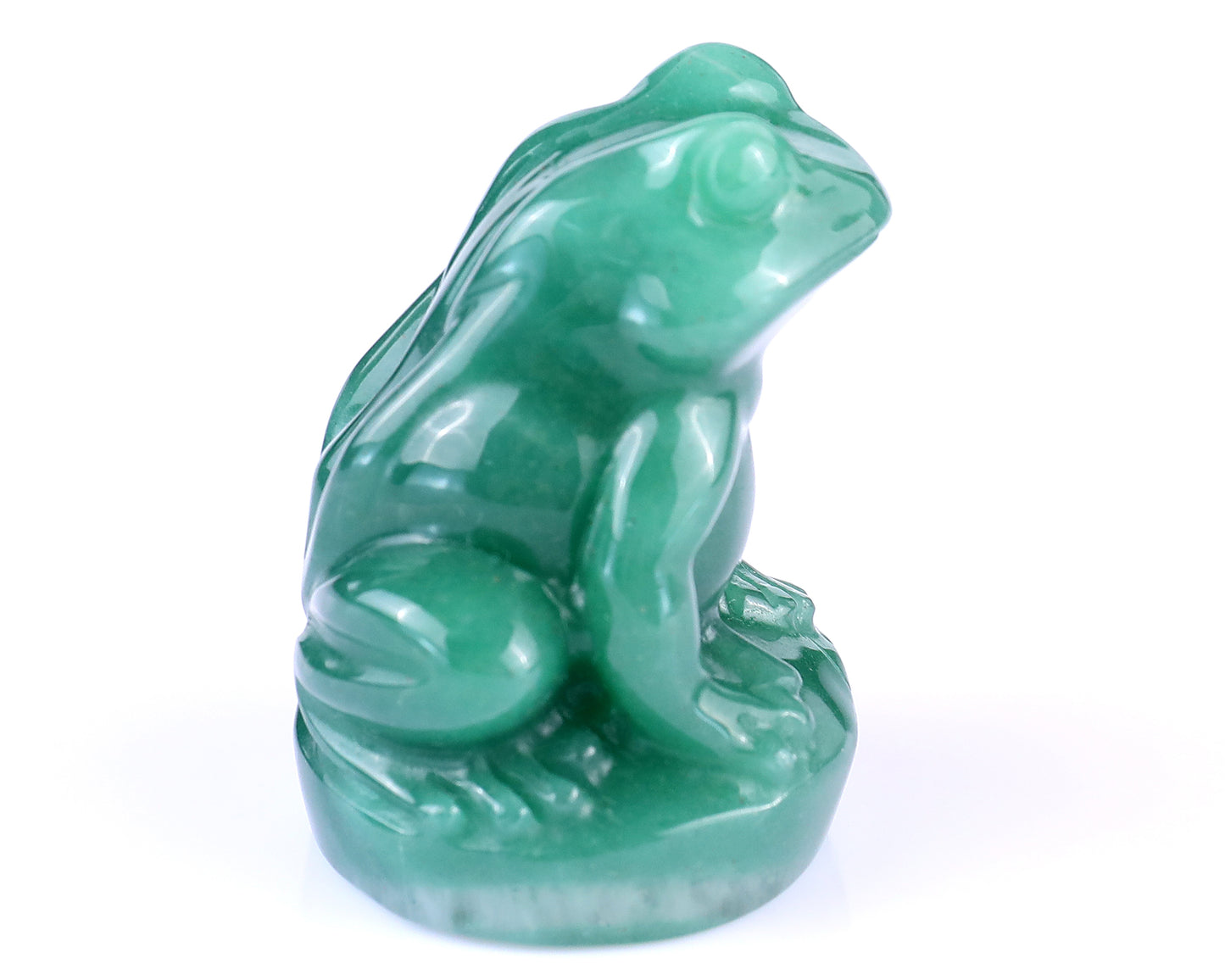 2.0" Green Aventurine Hand Carved Crystal Frog Sculpture Crystallumi