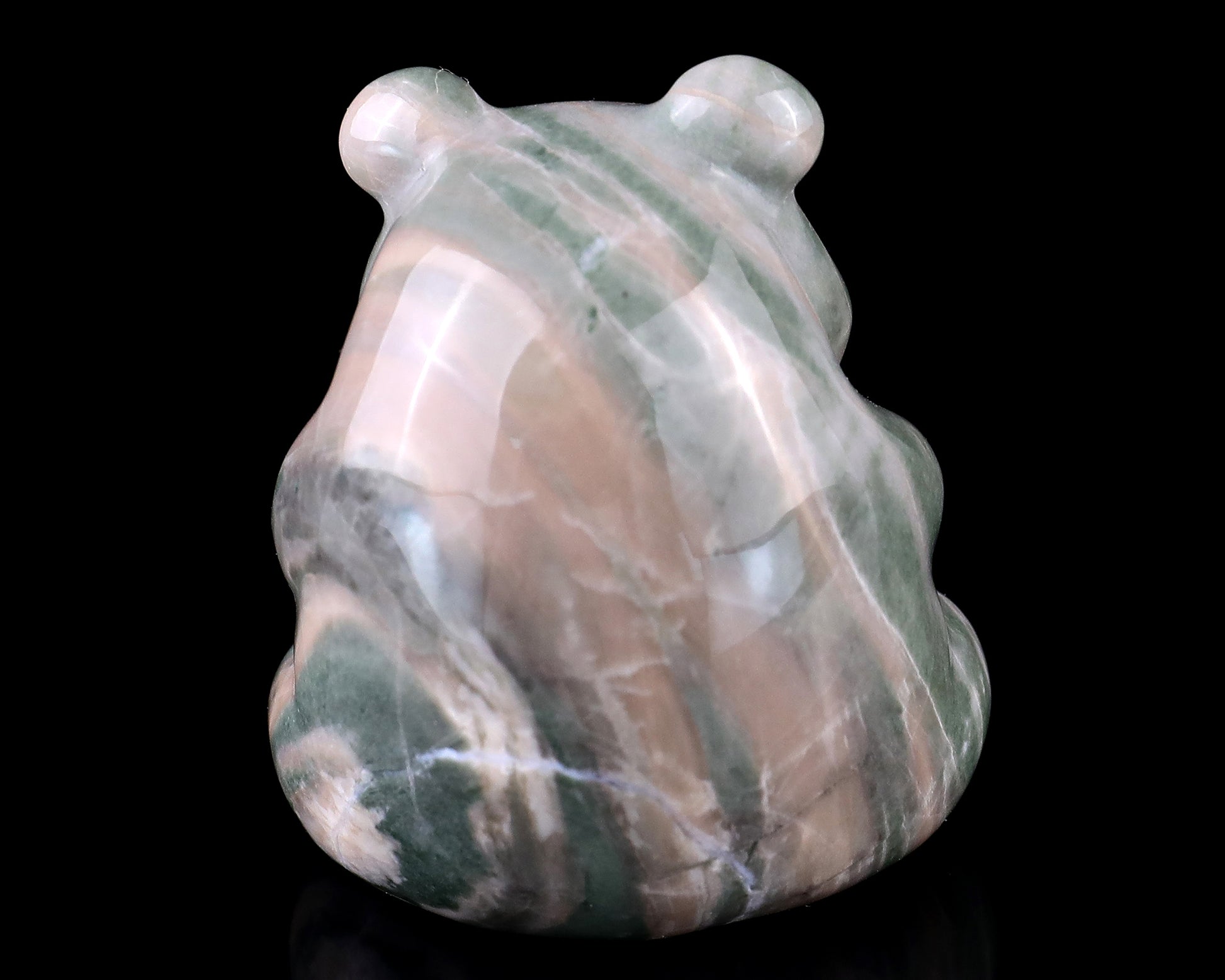 2.0" Jiulong Jade Hand Carved Crystal Panda Sculpture Crystallumi