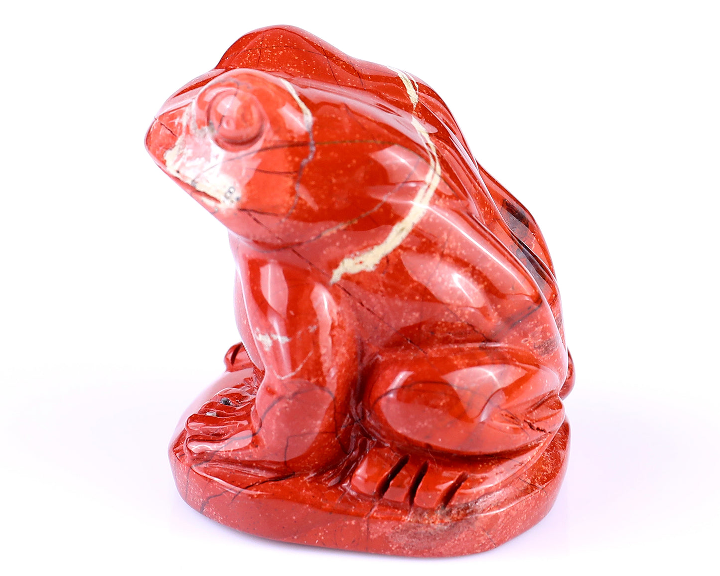 2.0" Red Jasper Hand Carved Crystal Frog Sculpture Crystallumi