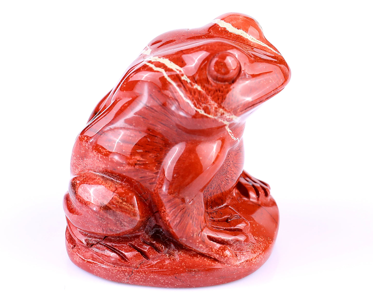 2.0" Red Jasper Hand Carved Crystal Frog Sculpture Crystallumi