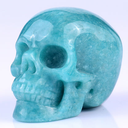 2.2" Amazonite Hand Carved Crystal Realistic Skull Sculpture Crystallumi