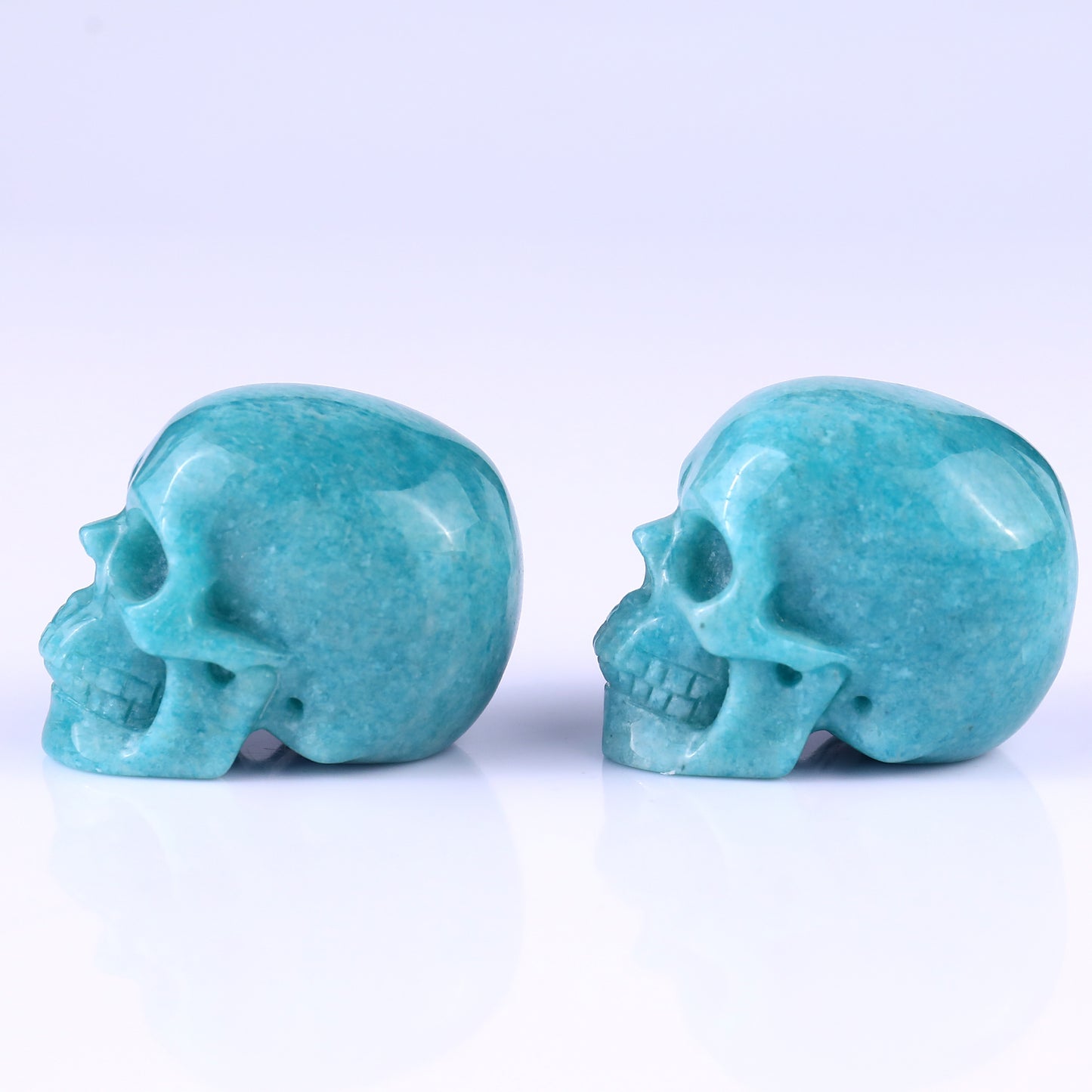 2.2" Amazonite Hand Carved Crystal Realistic Skull Sculpture Crystallumi