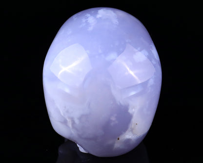 2.2" Blue Chalcedony Hand Carved Crystal Realistic Skull Sculpture Crystallumi