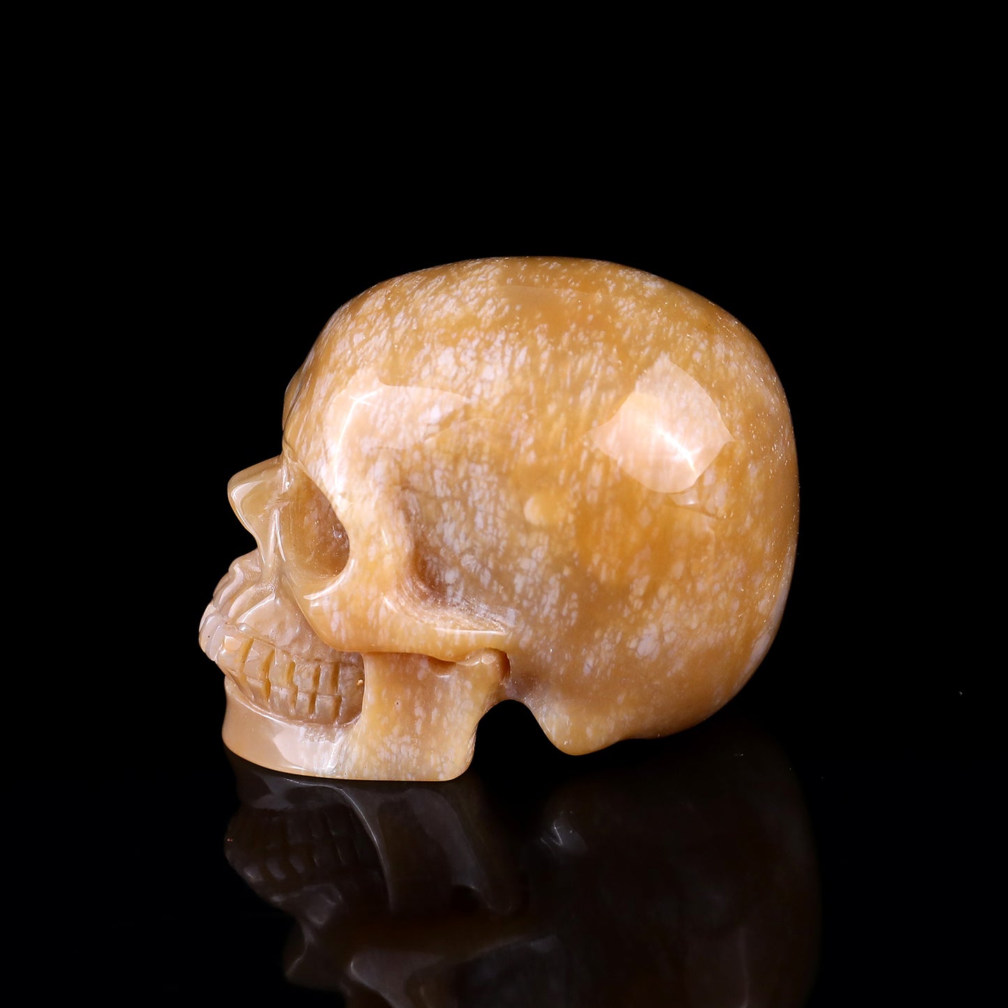 2.2" Chalcedony Hand Carved Crystal Realistic Skull Sculpture Crystallumi