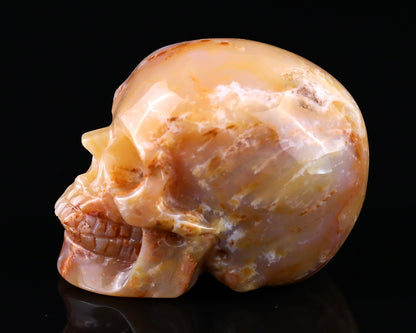 2.2" Chalcedony Hand Carved Crystal Realistic Skull Sculpture Crystallumi