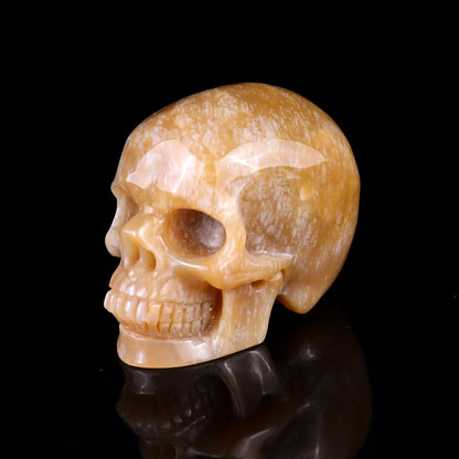 2.2" Chalcedony Hand Carved Crystal Realistic Skull Sculpture Crystallumi