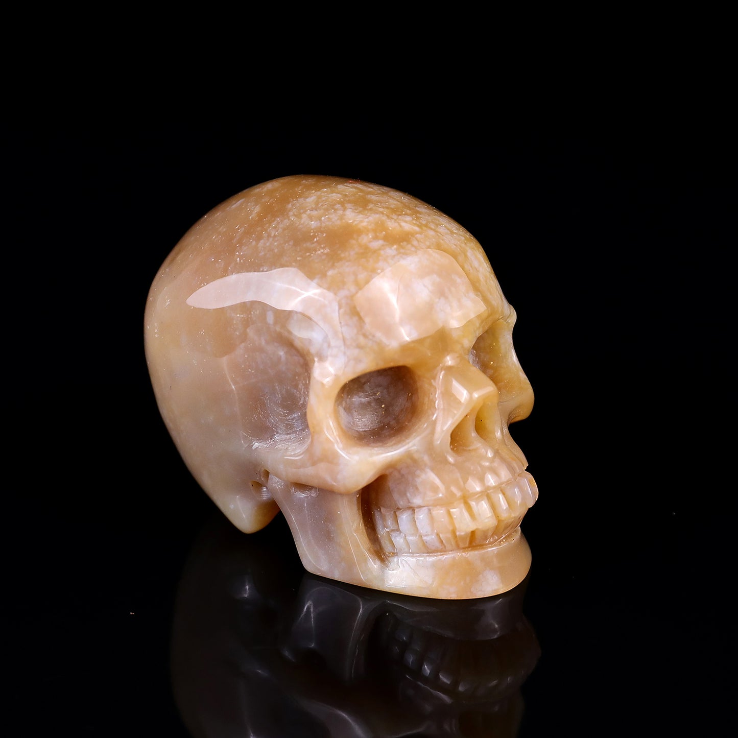 2.2" Chalcedony Hand Carved Crystal Realistic Skull Sculpture Crystallumi