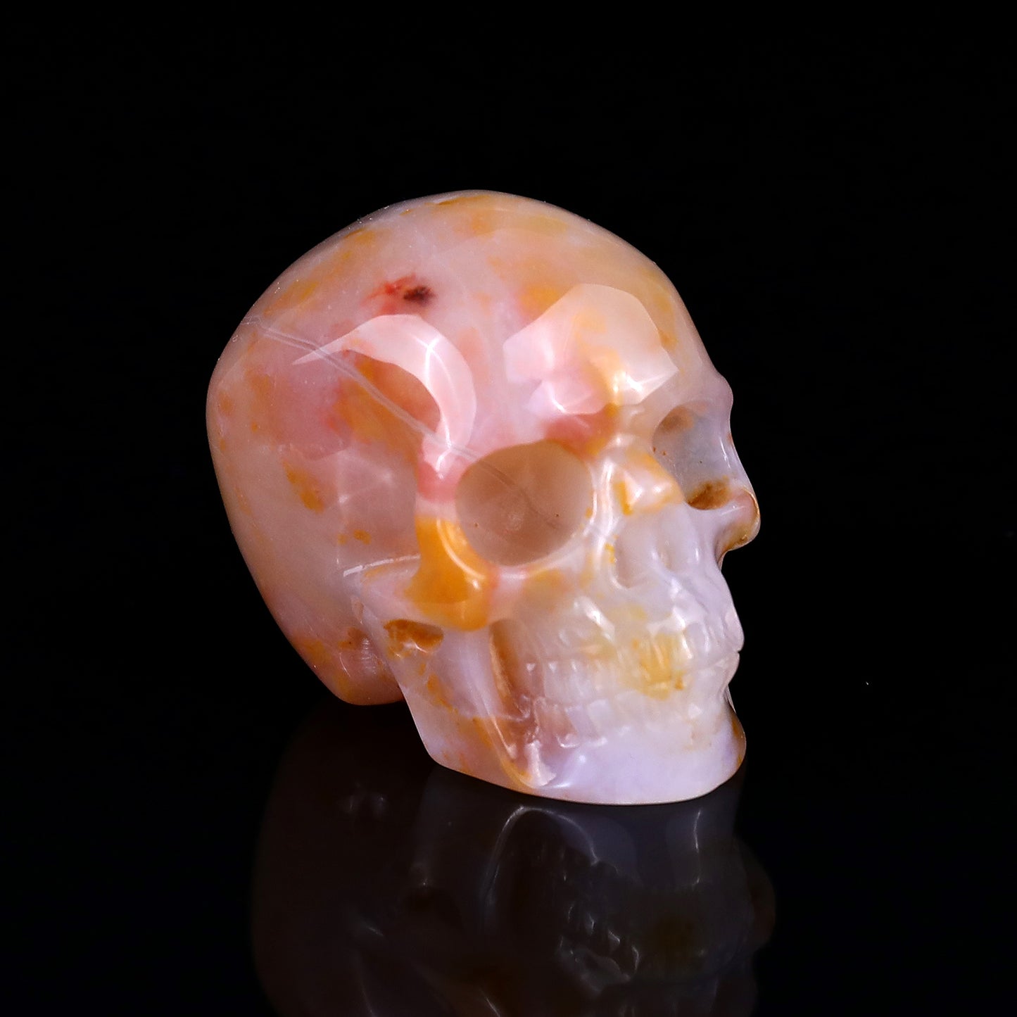 2.2" Chalcedony Hand Carved Crystal Realistic Skull Sculpture Crystallumi