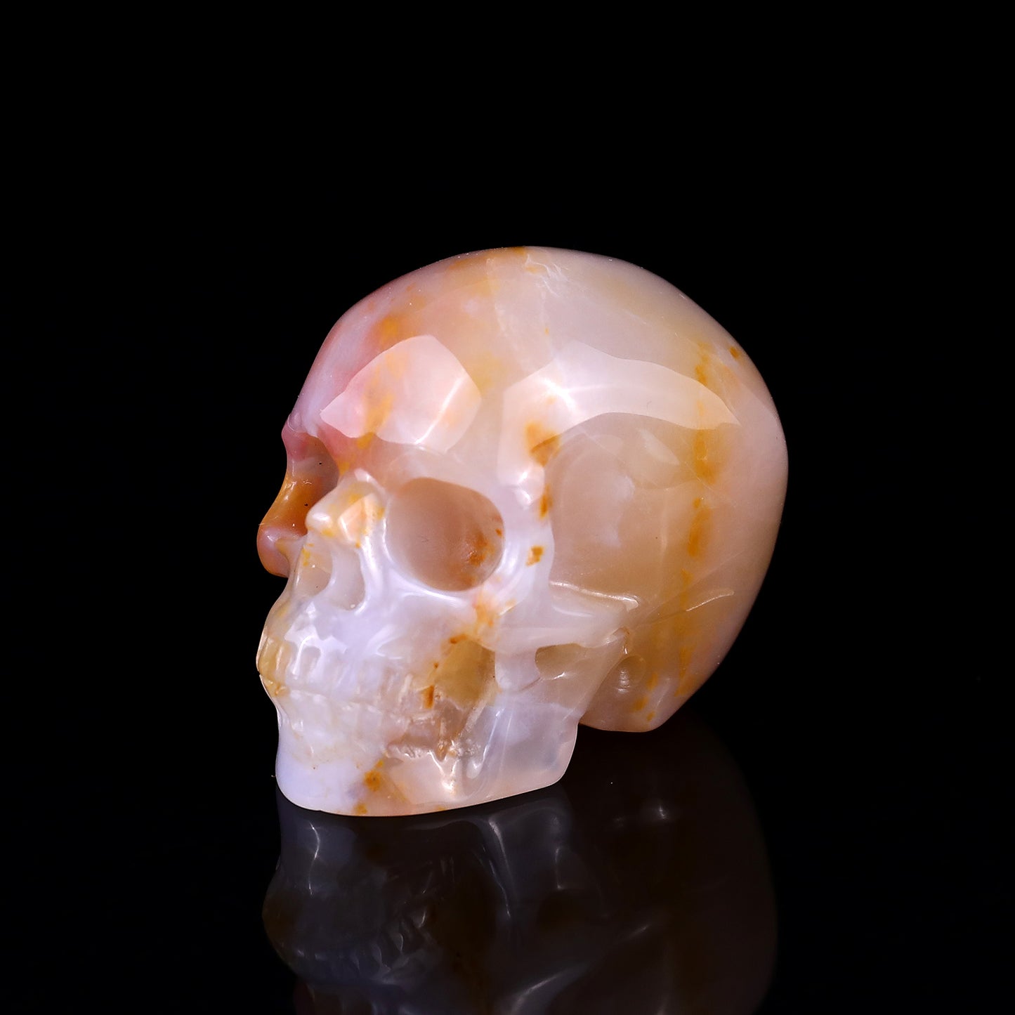 2.2" Chalcedony Hand Carved Crystal Realistic Skull Sculpture Crystallumi