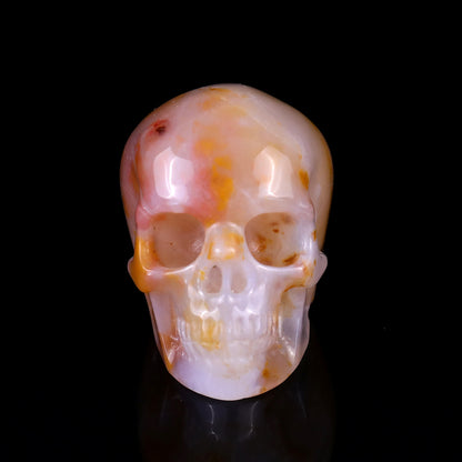 2.2" Chalcedony Hand Carved Crystal Realistic Skull Sculpture Crystallumi