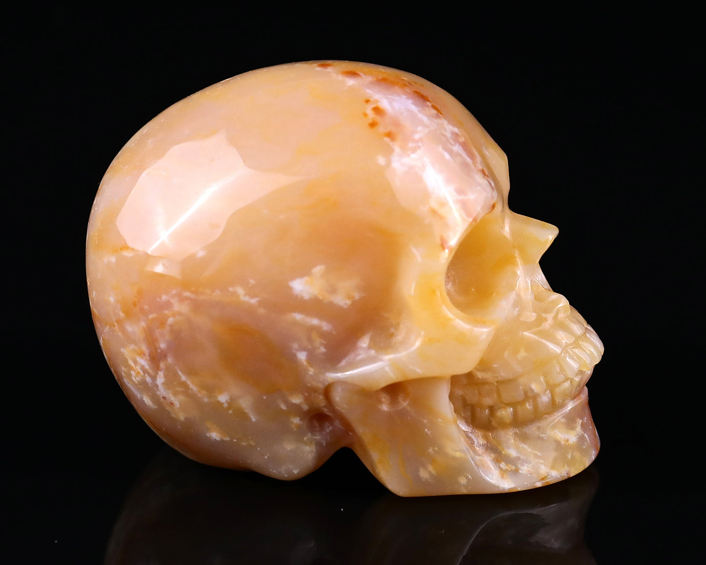 2.2" Chalcedony Hand Carved Crystal Realistic Skull Sculpture Crystallumi