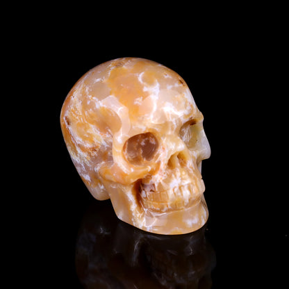 2.2" Chalcedony Hand Carved Crystal Realistic Skull Sculpture Crystallumi