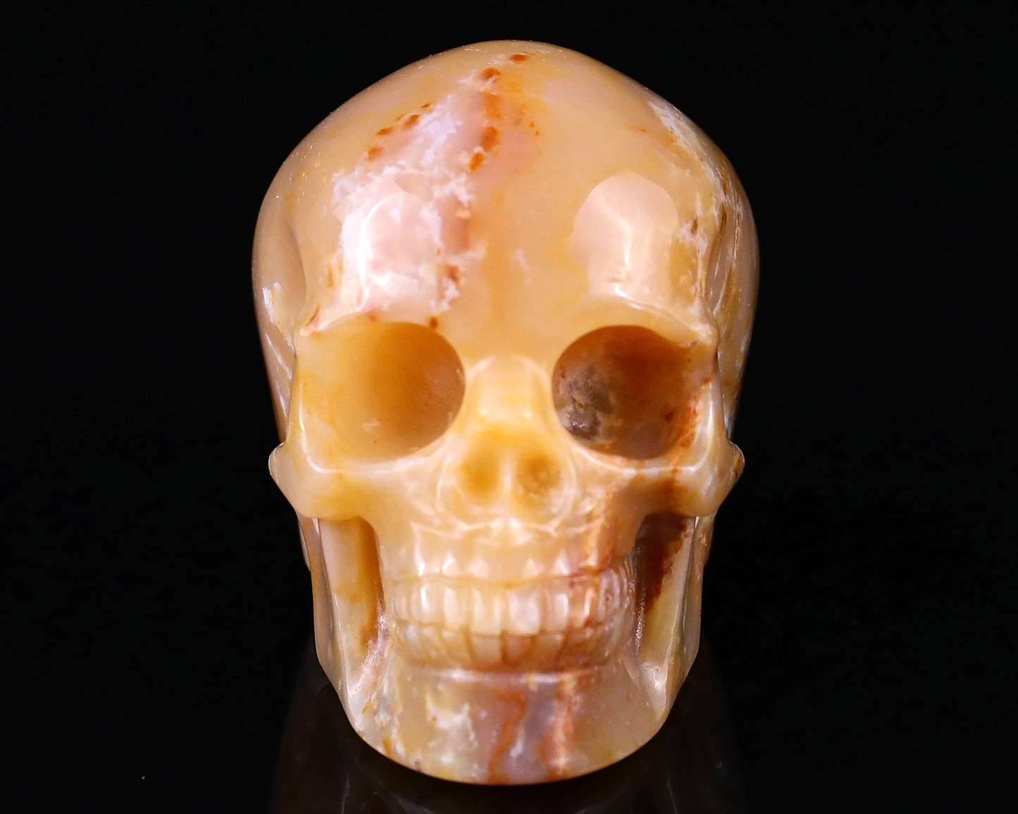 2.2" Chalcedony Hand Carved Crystal Realistic Skull Sculpture Crystallumi