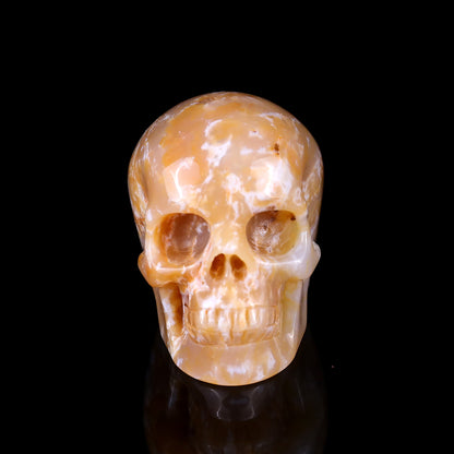 2.2" Chalcedony Hand Carved Crystal Realistic Skull Sculpture Crystallumi