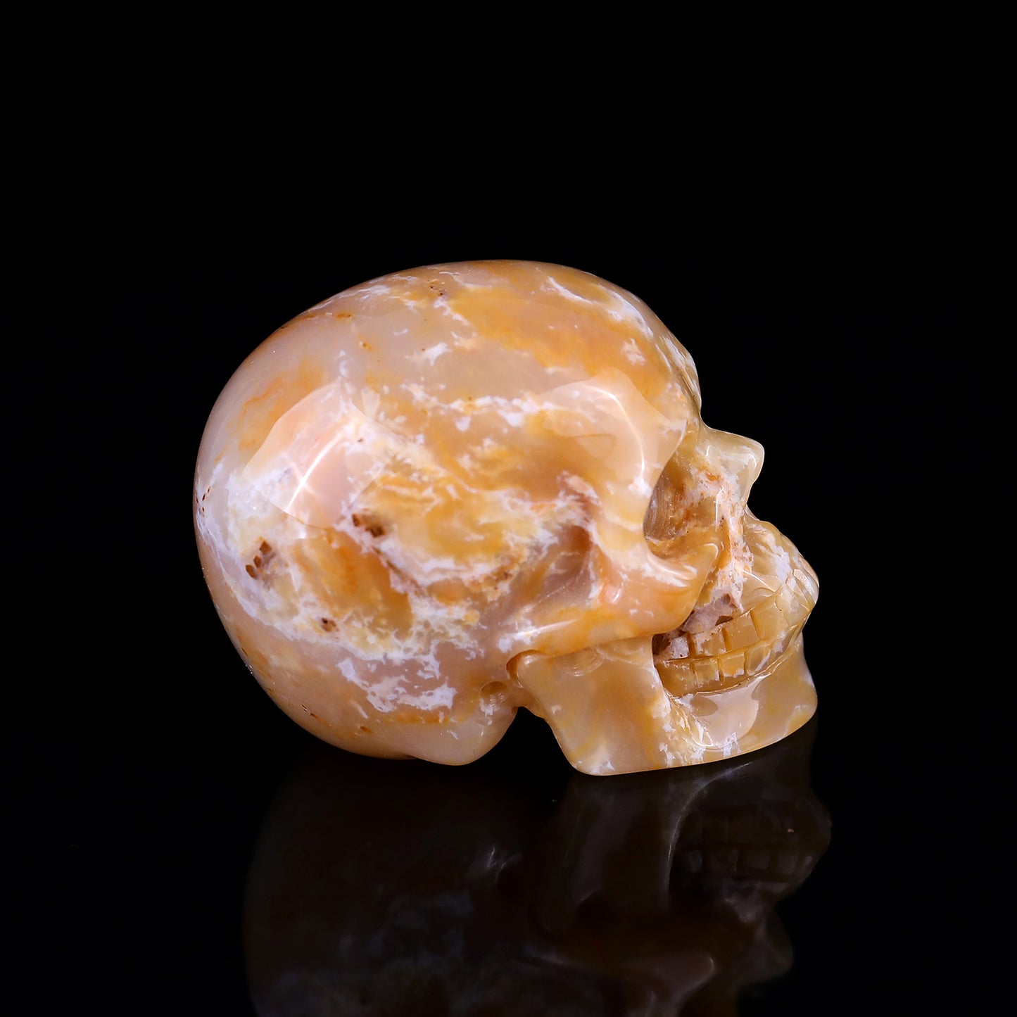 2.2" Chalcedony Hand Carved Crystal Realistic Skull Sculpture Crystallumi