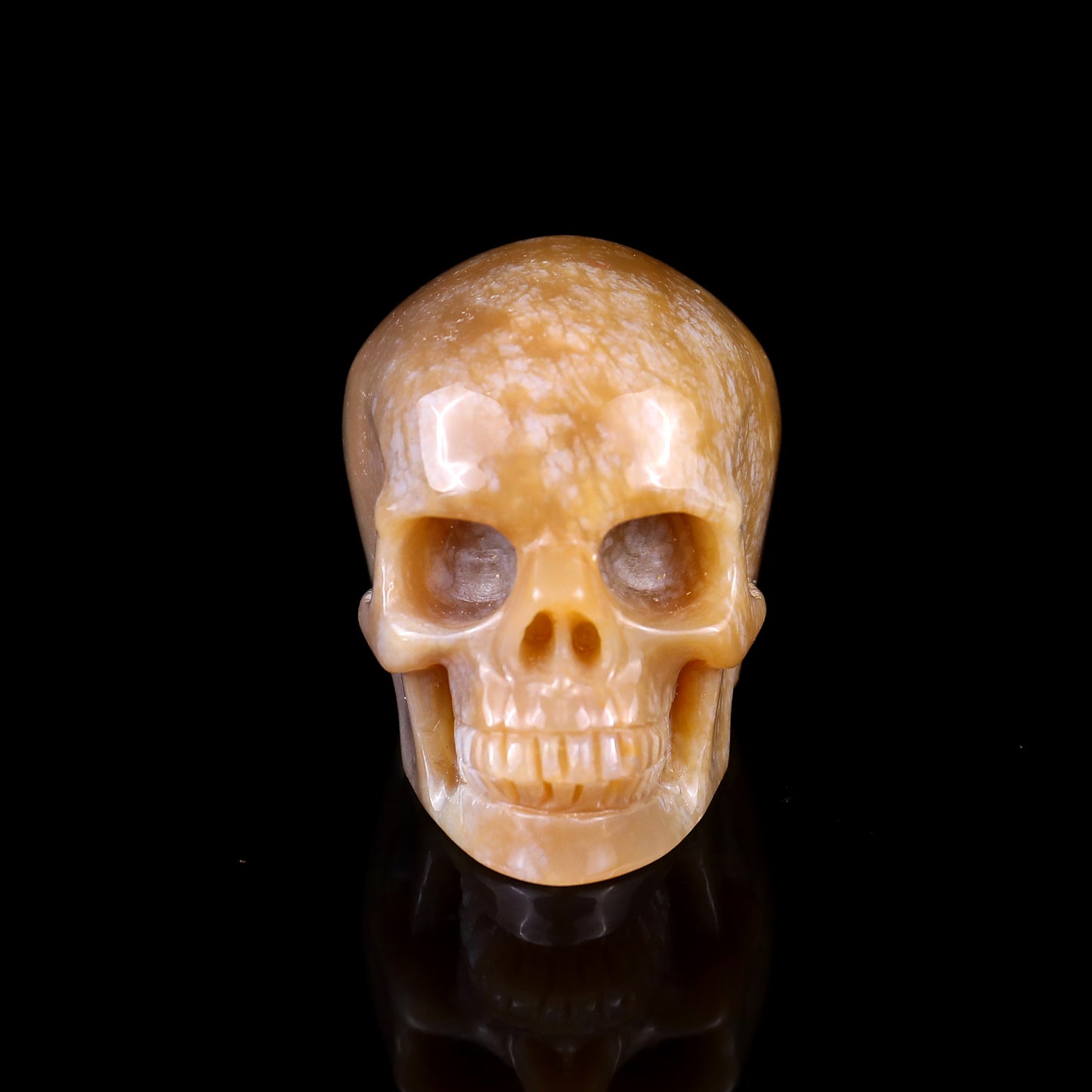 2.2" Chalcedony Hand Carved Crystal Realistic Skull Sculpture Crystallumi