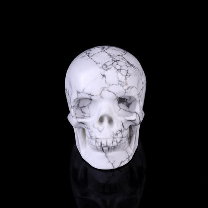 2.2" Howlite Hand Carved Crystal Realistic Skull Sculpture Crystallumi