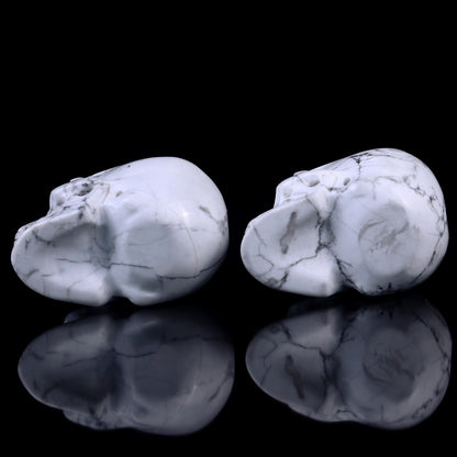 2.2" Howlite Hand Carved Crystal Realistic Skull Sculpture Crystallumi