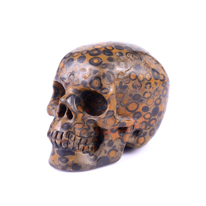 2.2" Leopard Skin Jasper Hand Carved Crystal Realistic Skull Sculpture Crystallumi