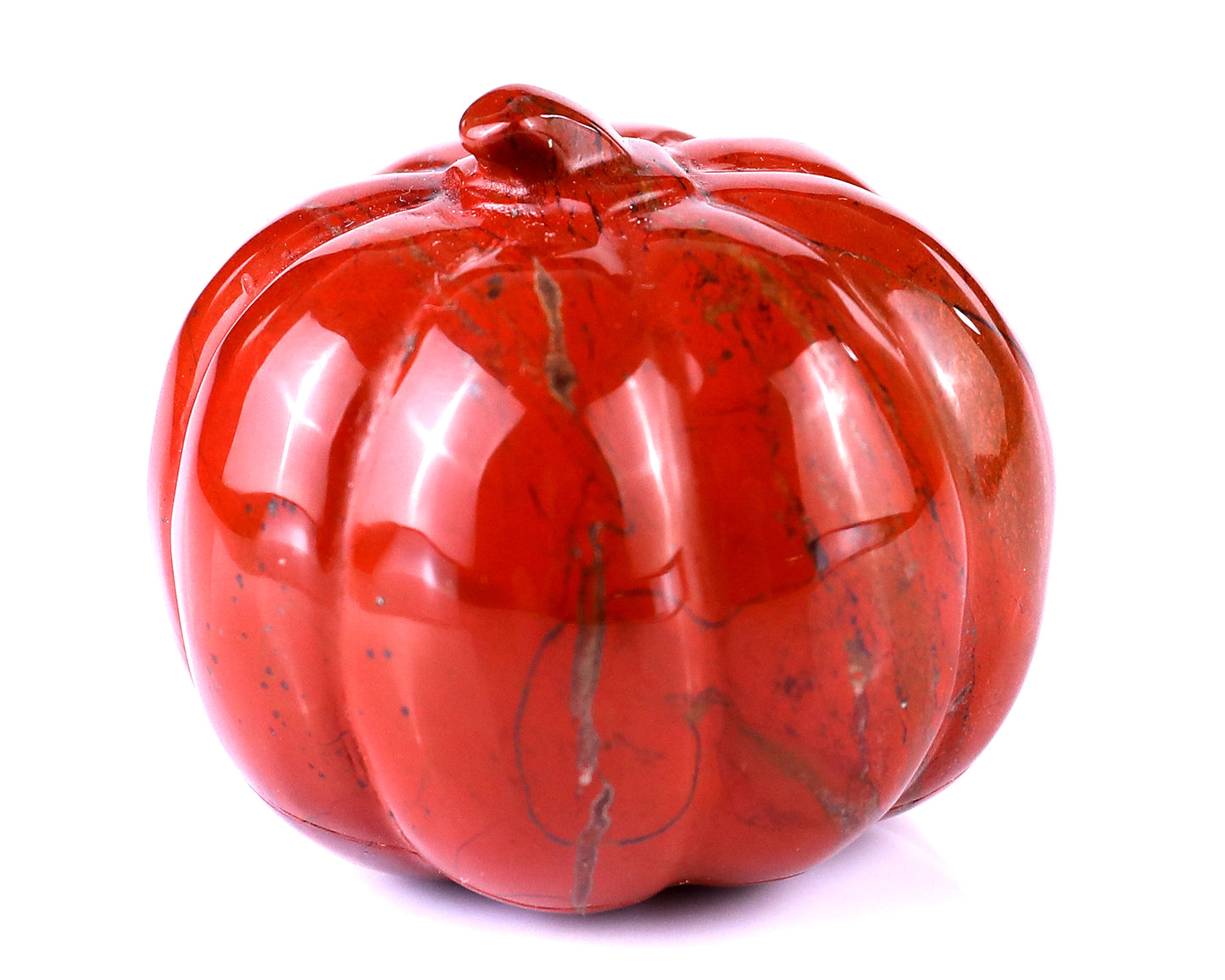 2.2” Natural Red Jasper Hand Carved Crystal Pumpkin Sculpture, Halloween Gift Crystallumi