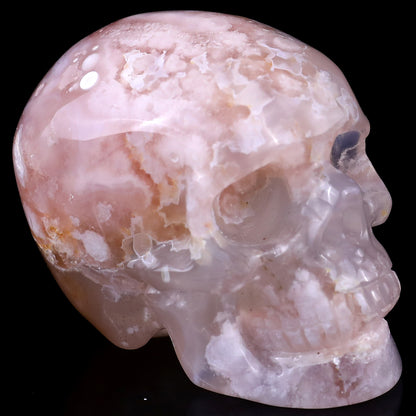 2.2" Sakura AgateHand Carved Crystal Realistic Skull Sculpture Crystallumi