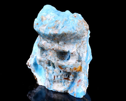 2.4" Blue Aragonite Hand Carved Mineral Specimen Skull Sculpture Crystallumi