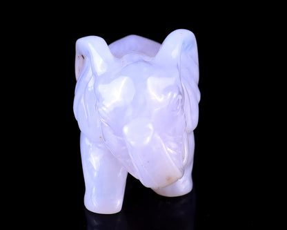 2.4" Blue Chalcedony Hand Carved Crystal Elephant Sculpture Crystallumi