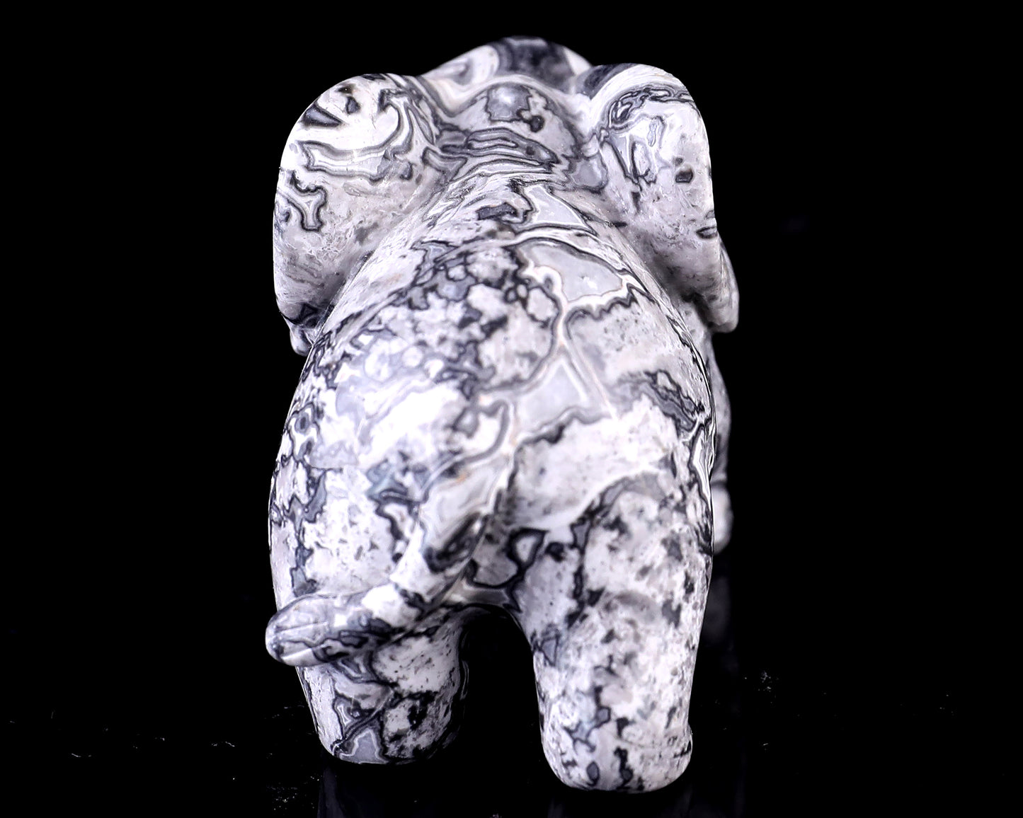 2.4" Map Jasper Hand Carved Crystal Elephant Sculpture Crystallumi