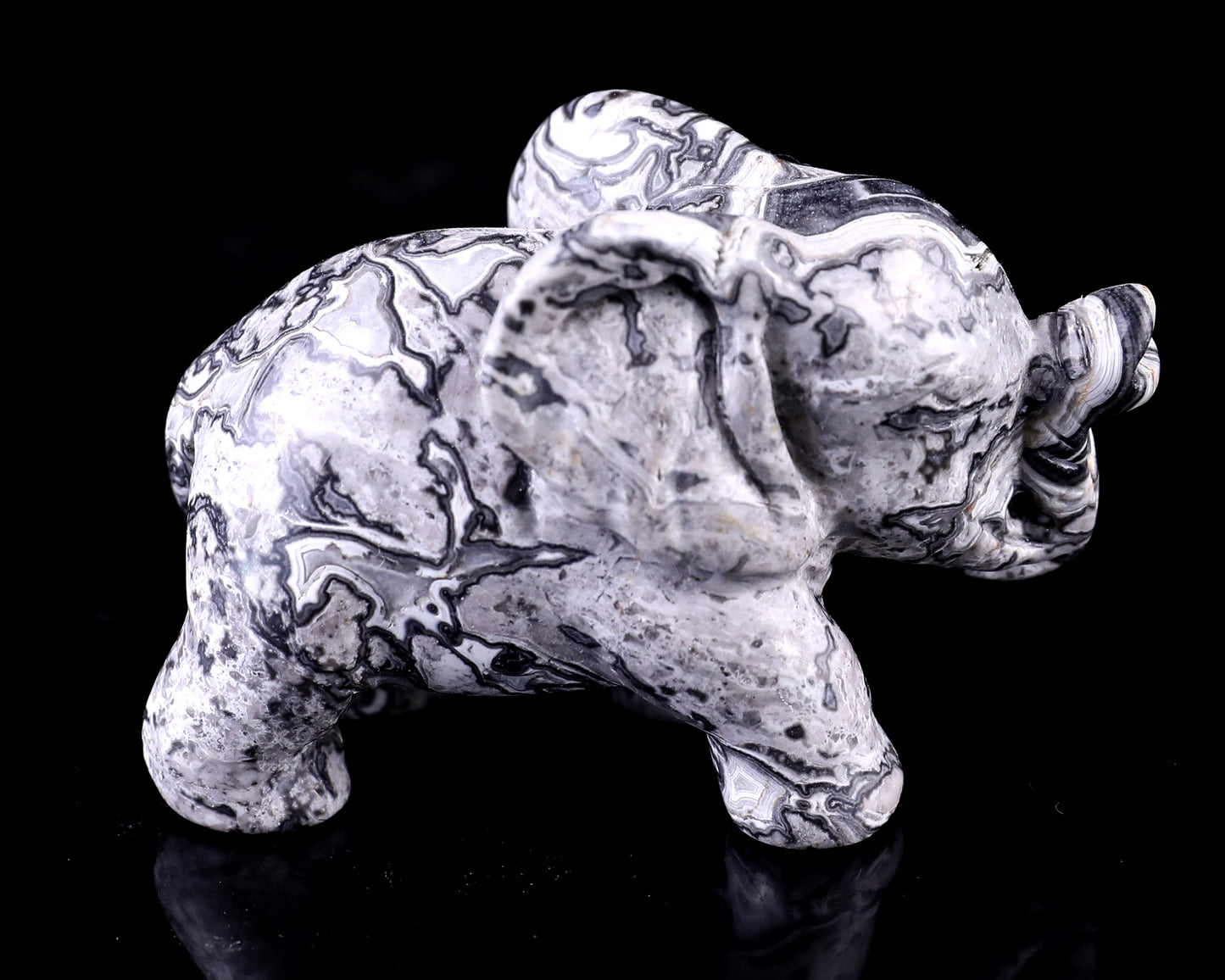 2.4" Map Jasper Hand Carved Crystal Elephant Sculpture Crystallumi