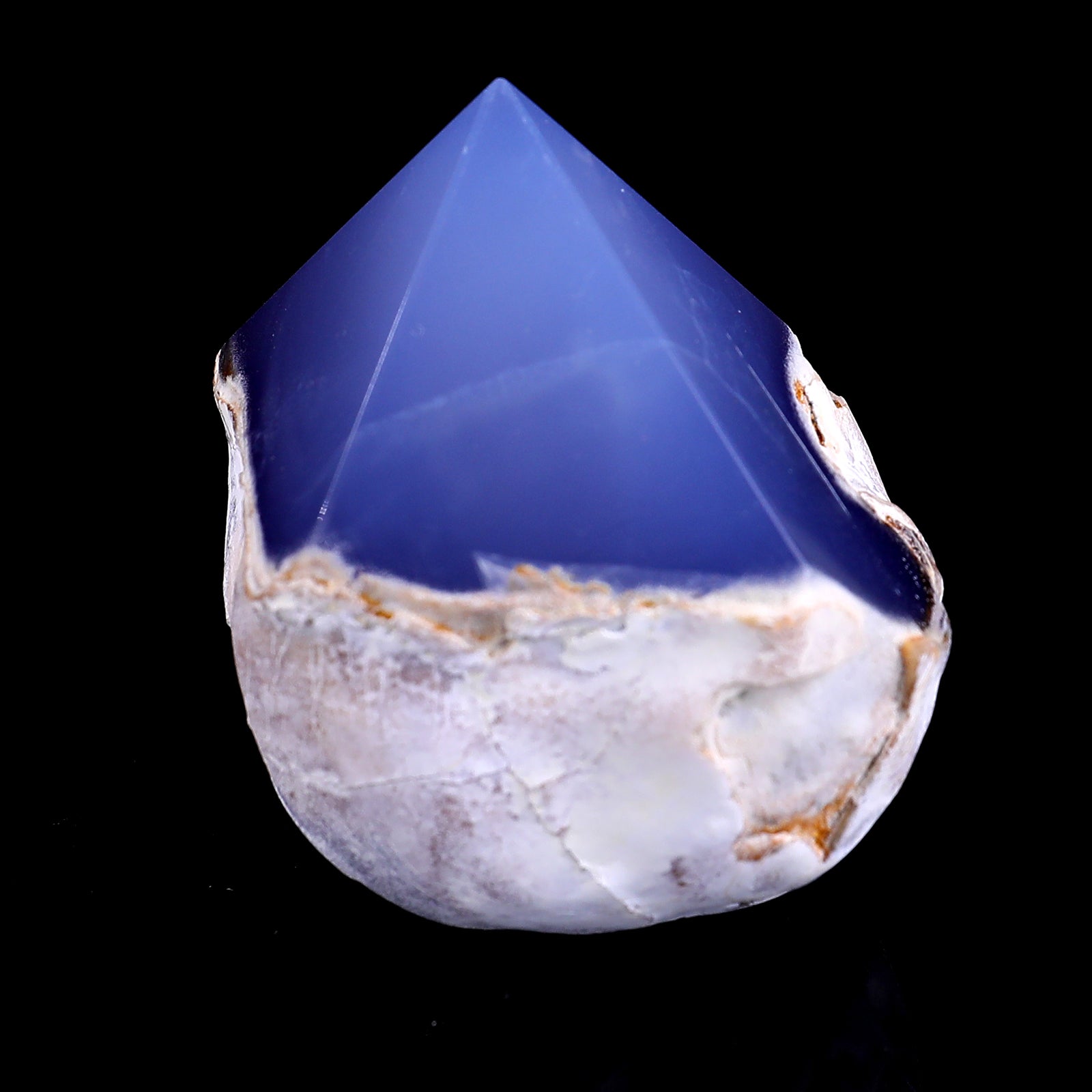 2.5" Blue Chalcedony Hand Carved Crystal Polished Point Crystallumi