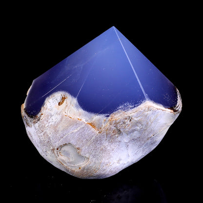 2.5" Blue Chalcedony Hand Carved Crystal Polished Point Crystallumi