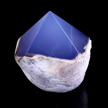 2.5" Blue Chalcedony Hand Carved Crystal Polished Point Crystallumi