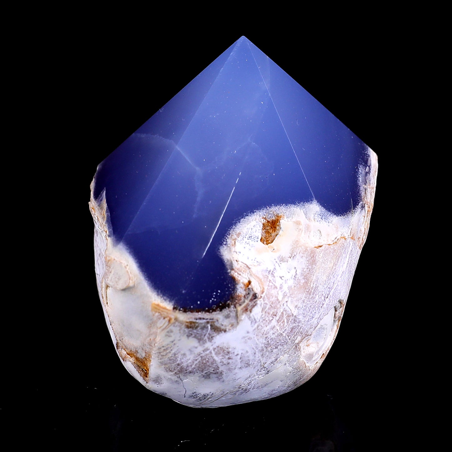 2.5" Blue Chalcedony Hand Carved Crystal Polished Point Crystallumi