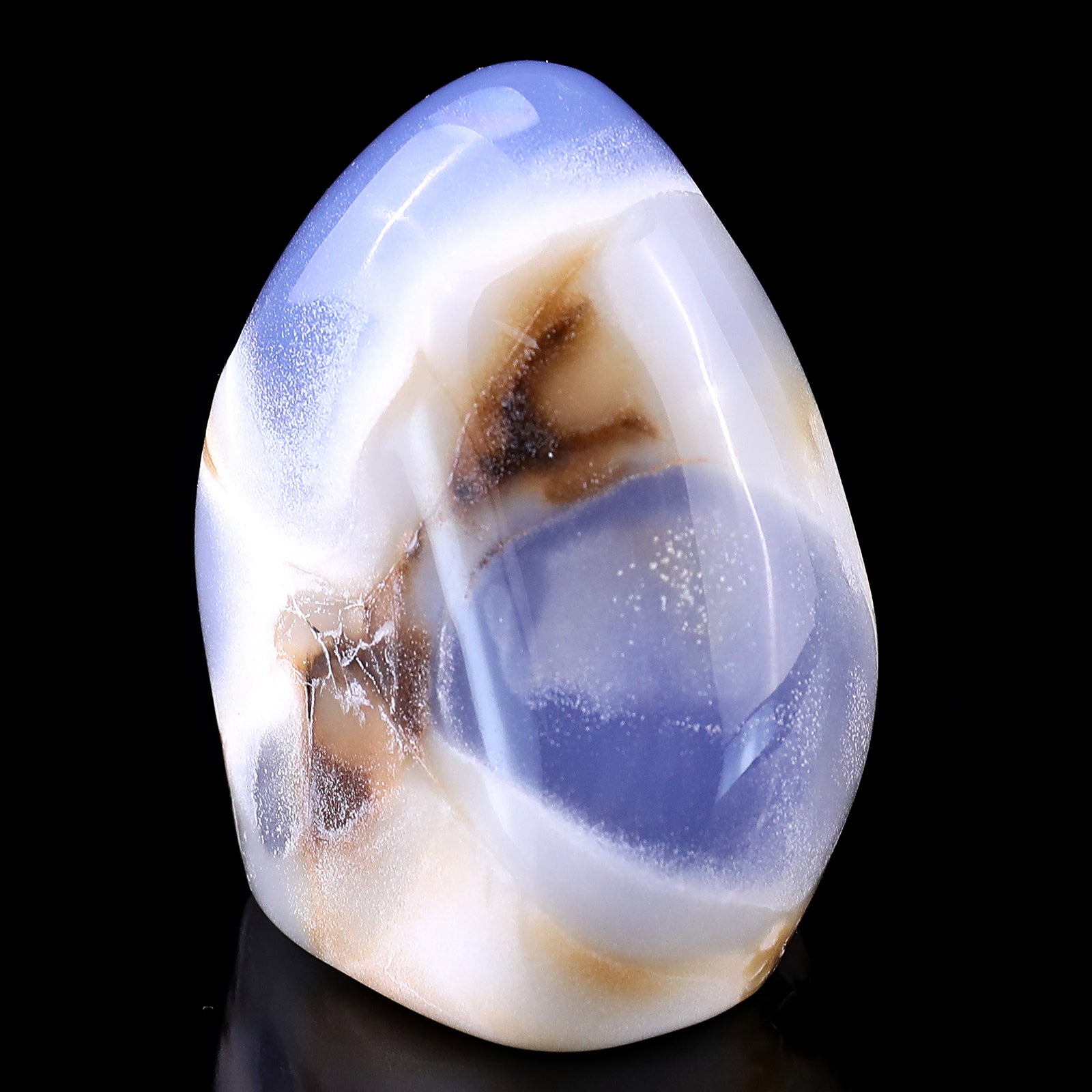 2.5" Blue Chalcedony Hand Carved Crystal Polished Stone Crystallumi