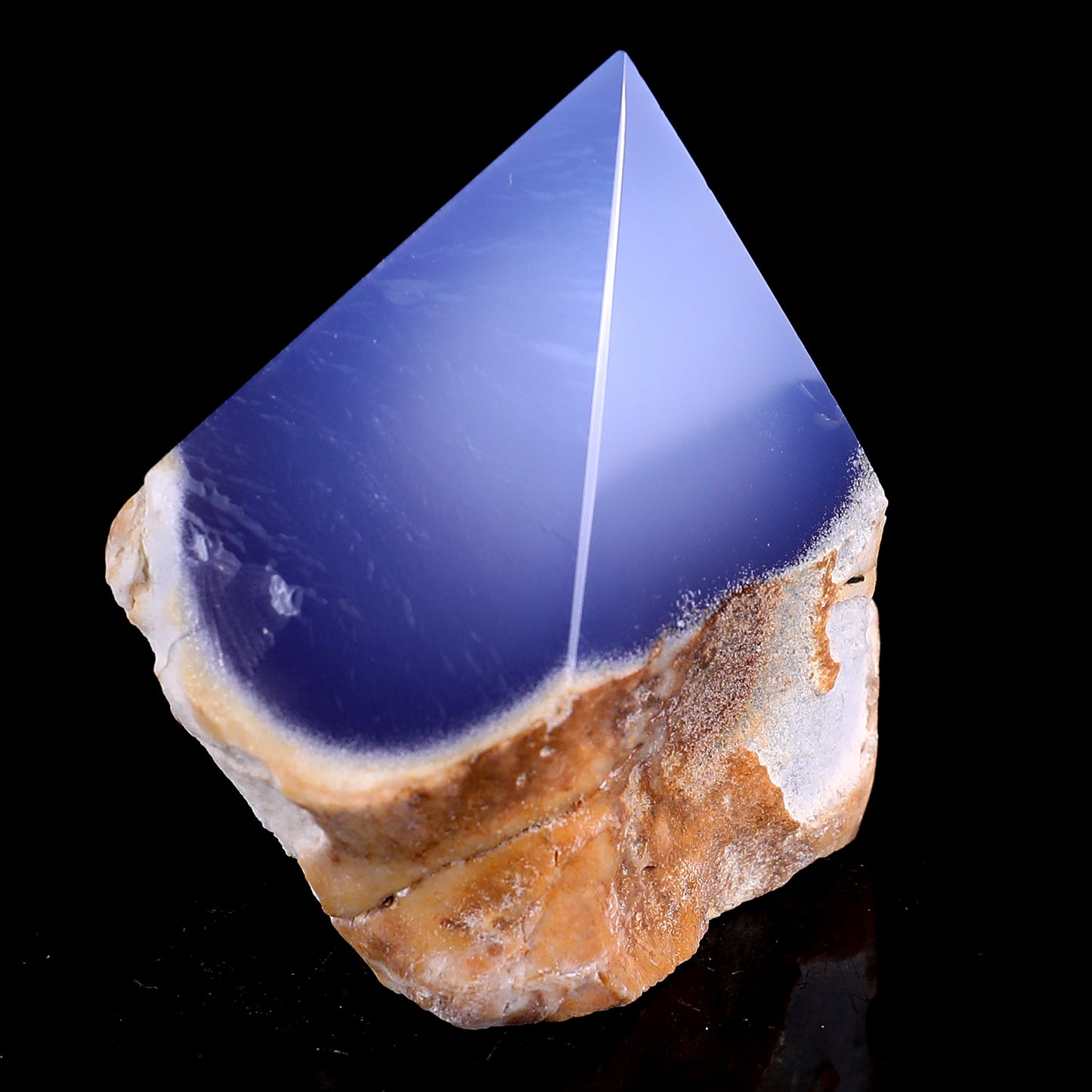 2.6" Blue Chalcedony Hand Carved Crystal Polished Point Crystallumi