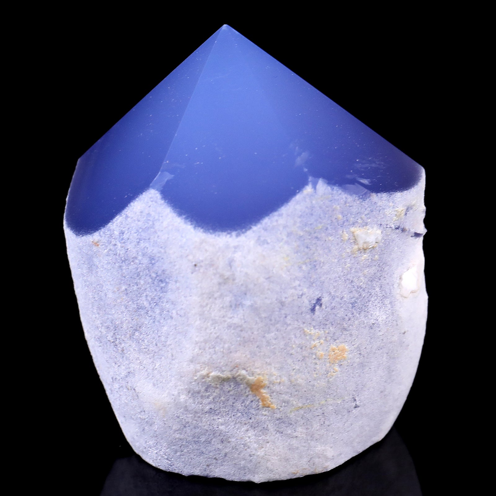 2.6" Blue Chalcedony Hand Carved Crystal Polished Point Crystallumi