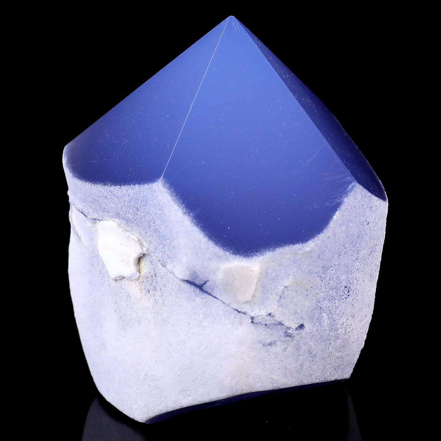 2.6" Blue Chalcedony Hand Carved Crystal Polished Point Crystallumi