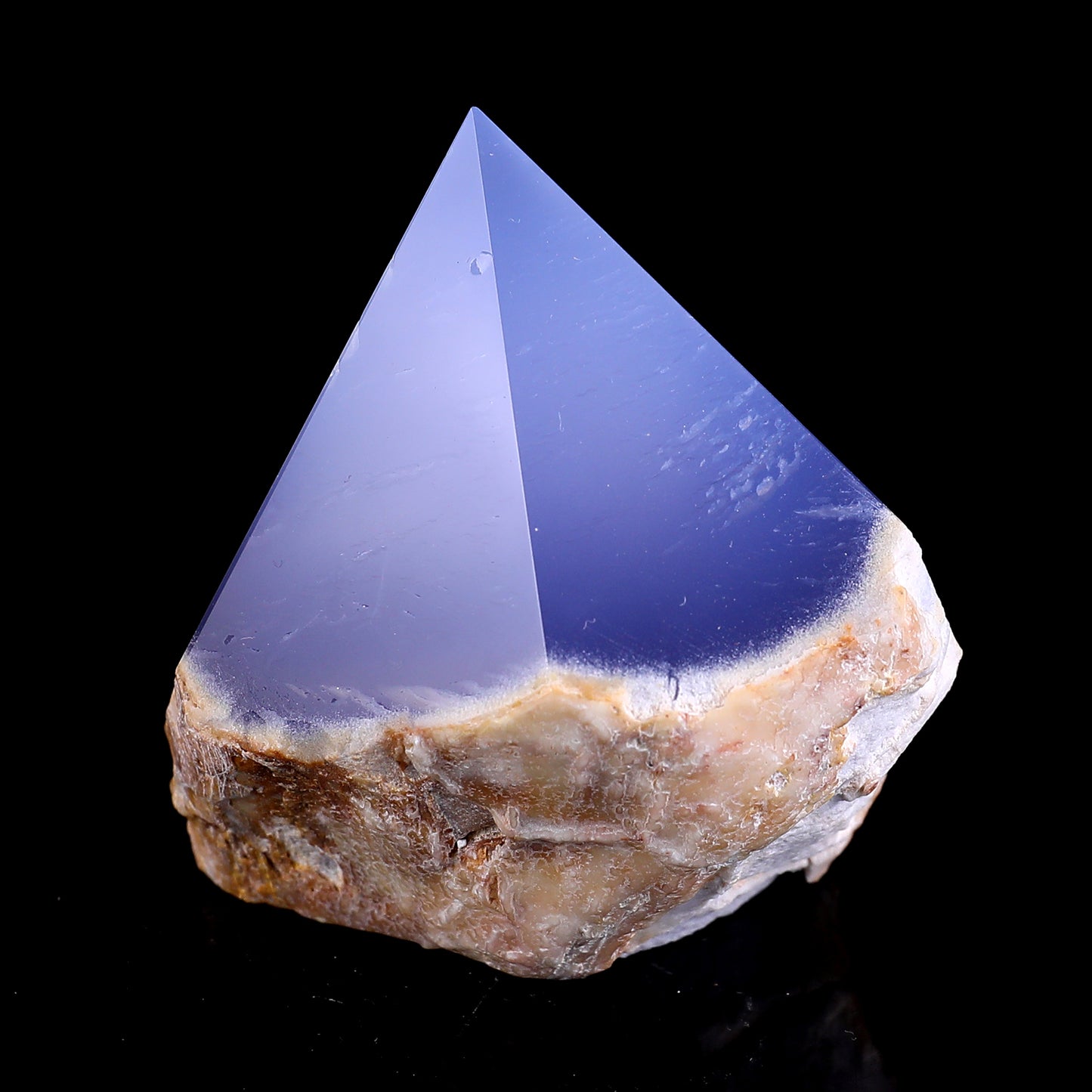 2.6" Blue Chalcedony Hand Carved Crystal Polished Point Crystallumi