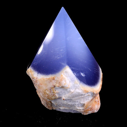 2.6" Blue Chalcedony Hand Carved Crystal Polished Point Crystallumi